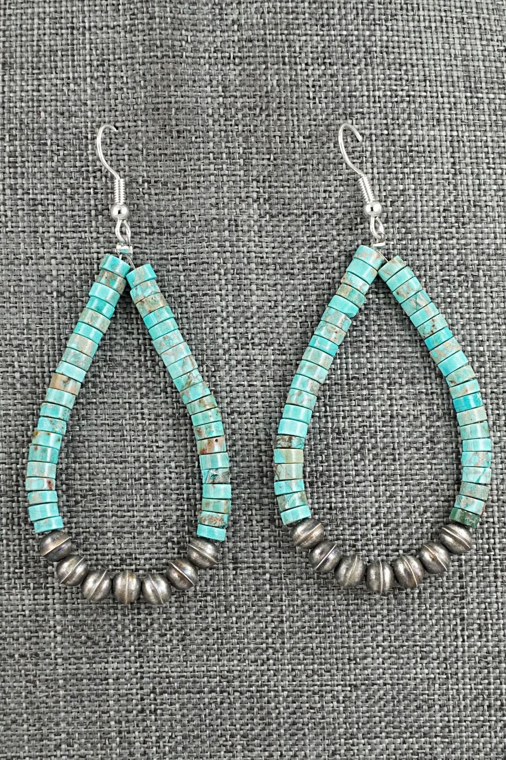 Turquoise & Sterling Silver Earrings - Quaylon Sam