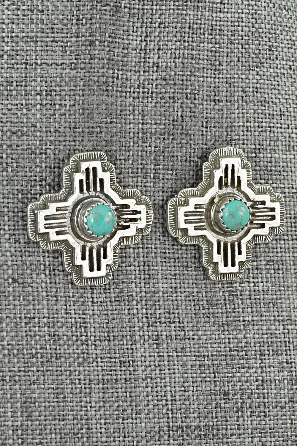 Turquoise & Sterling Silver Earrings - Robinson Martinez