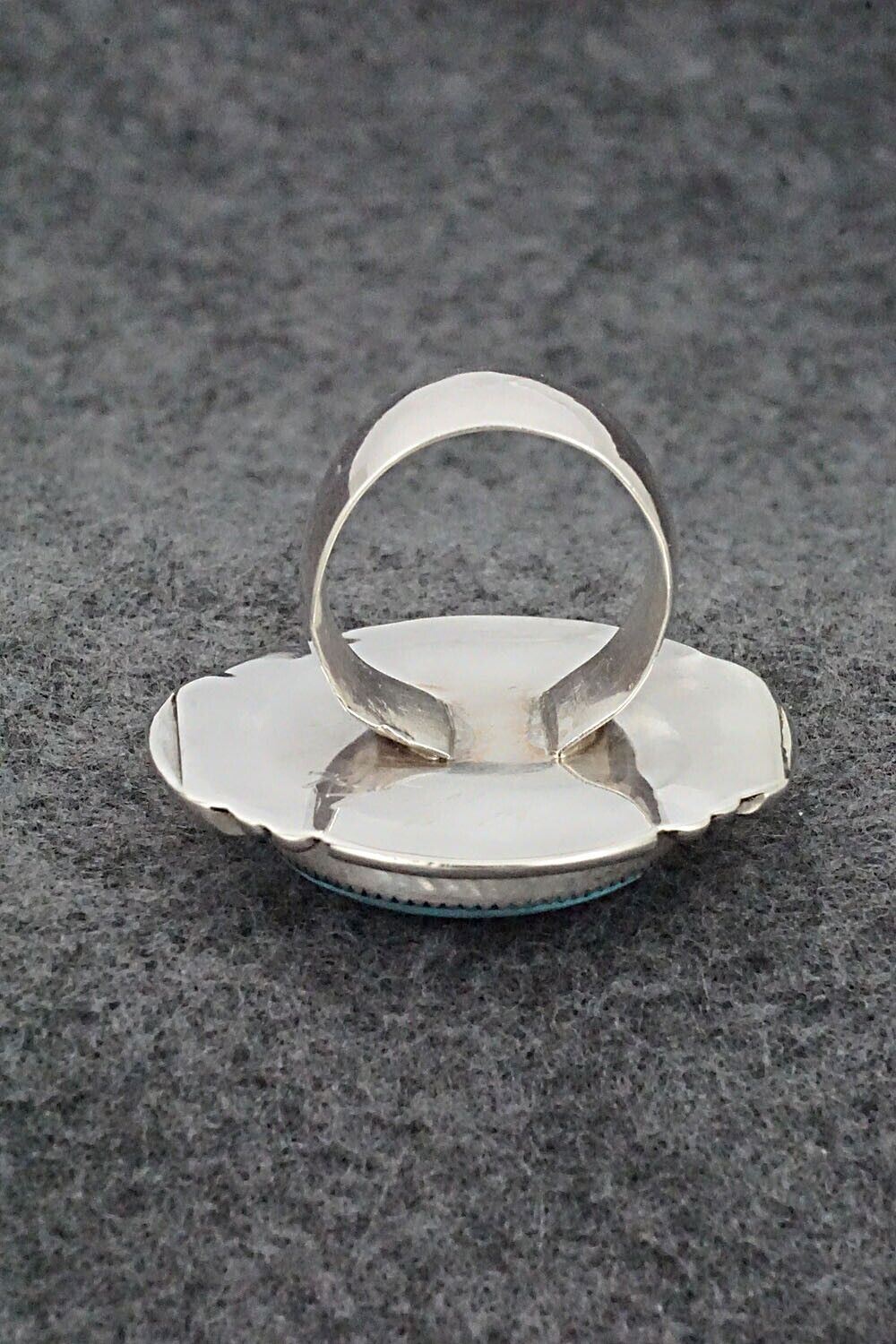 Turquoise & Sterling Silver Ring - Kenny Calavaza - Size 9