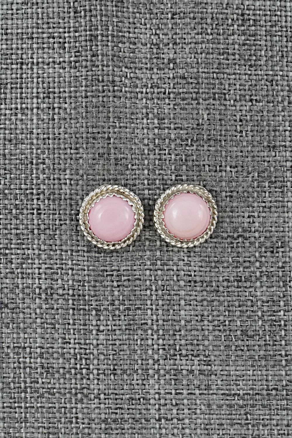 Pink Conch & Sterling Silver Earrings - Esther White