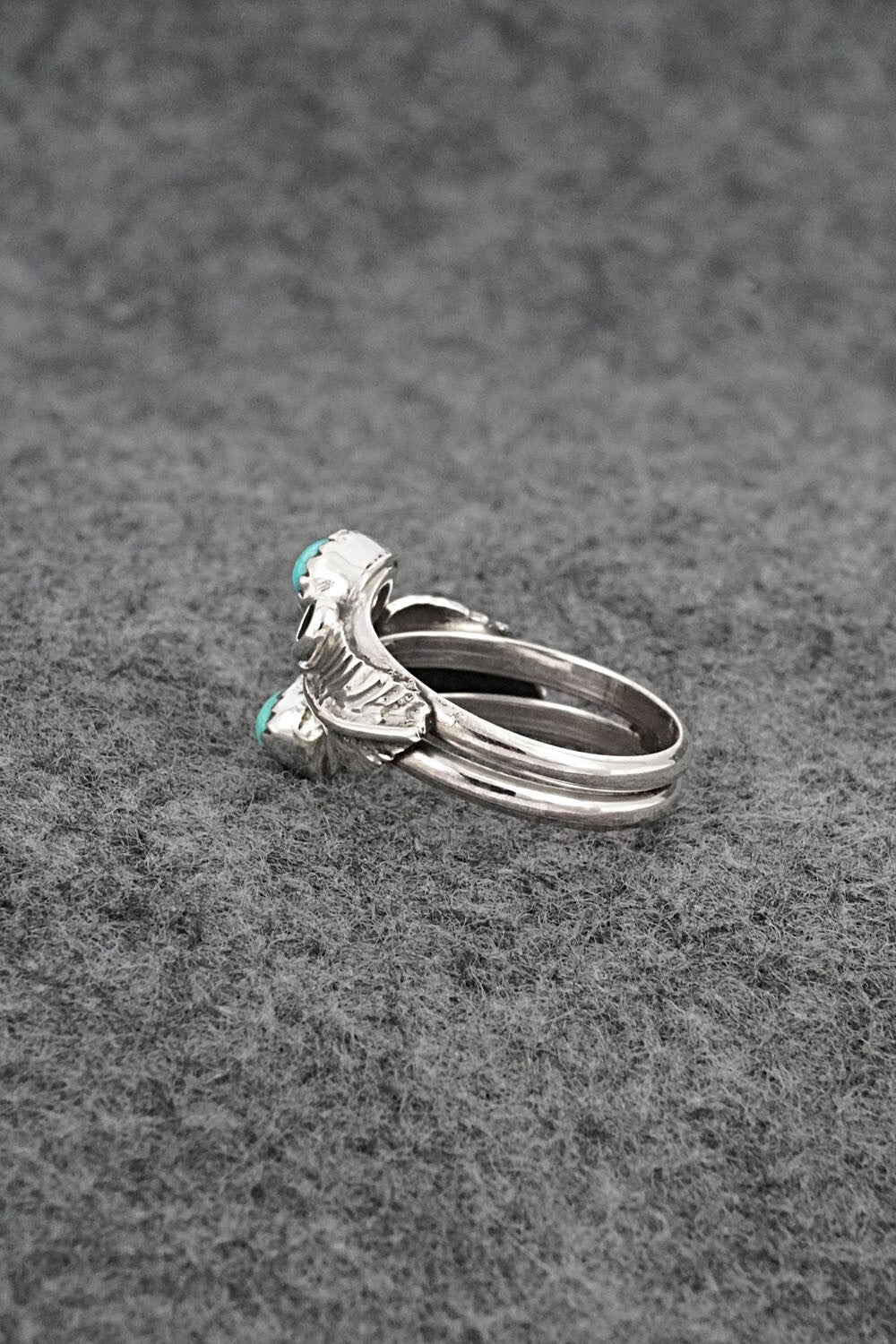 Turquoise & Sterling Silver Ring - Harry B. Yazzie - Size 6.5