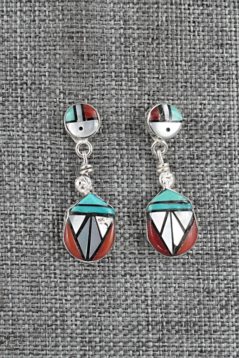 Multi Stone Inlay & Sterling Silver Earrings - Ola Eriacho
