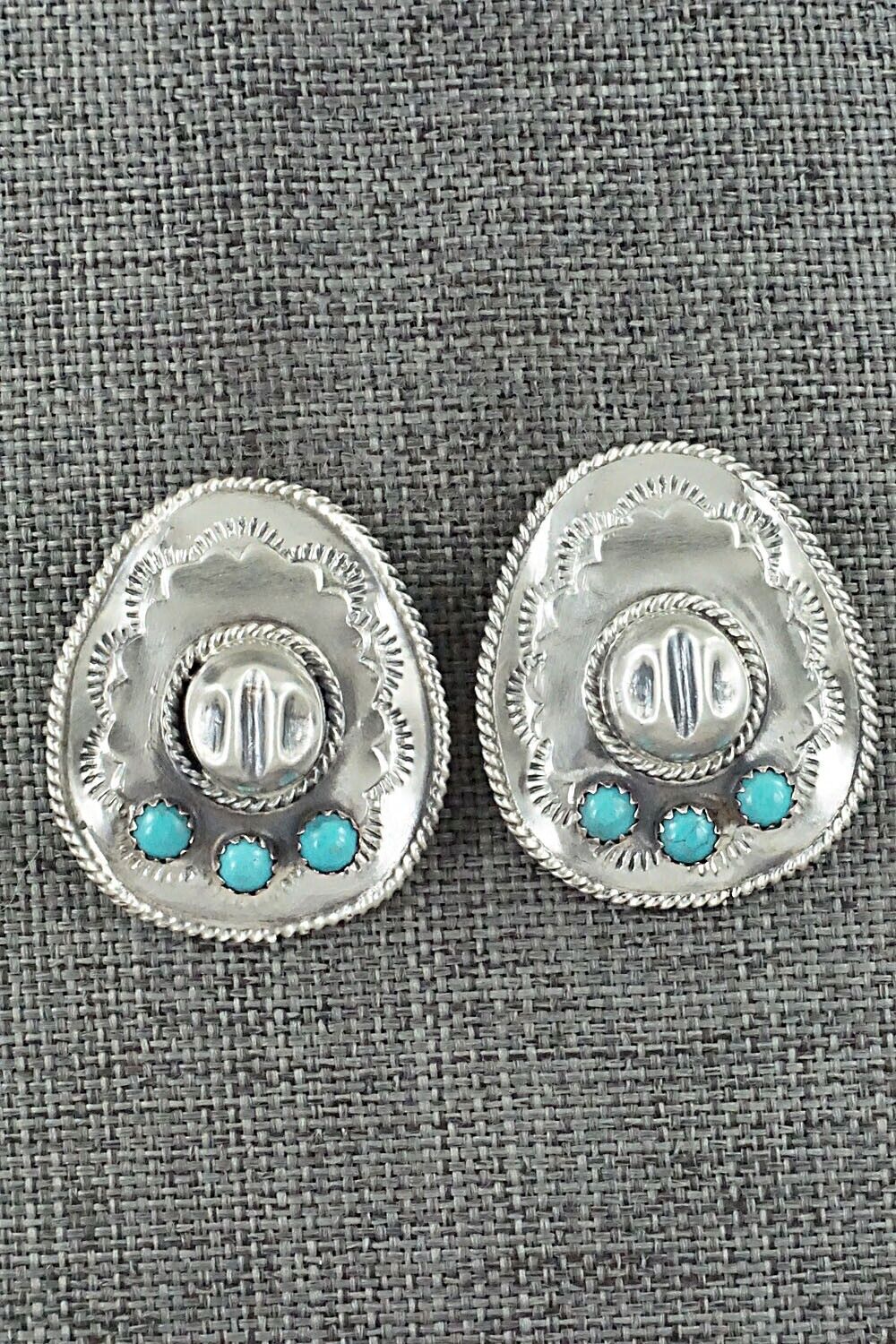Turquoise & Sterling Silver Earrings - Bobby Platero