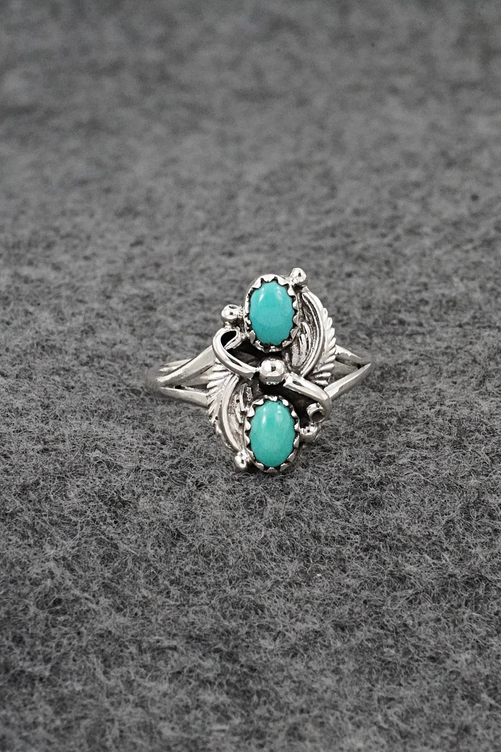 Turquoise and Sterling Silver Ring - Judy Largo - Size 7.75