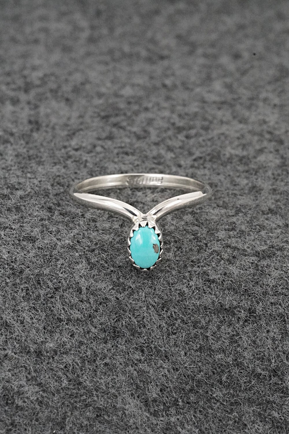 Turquoise & Sterling Silver Ring - Hiram Largo - Size 7.75