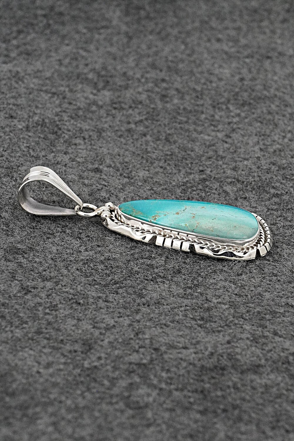 Turquoise & Sterling Silver Pendant - Samuel Yellowhair