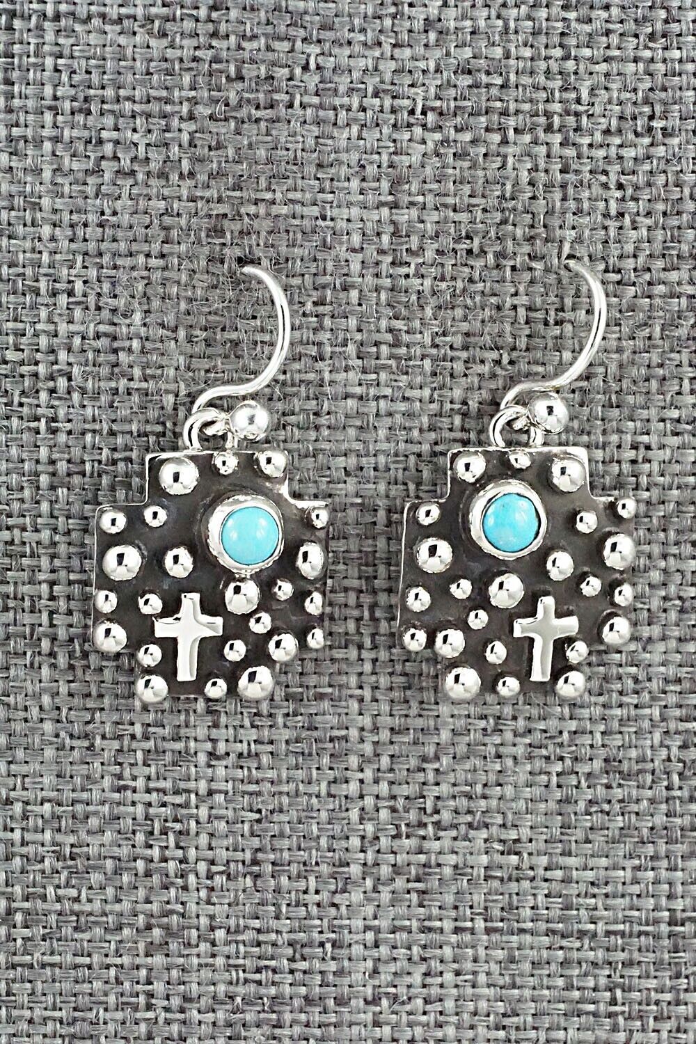 Turquoise & Sterling Silver Earrings - Akee Douglas