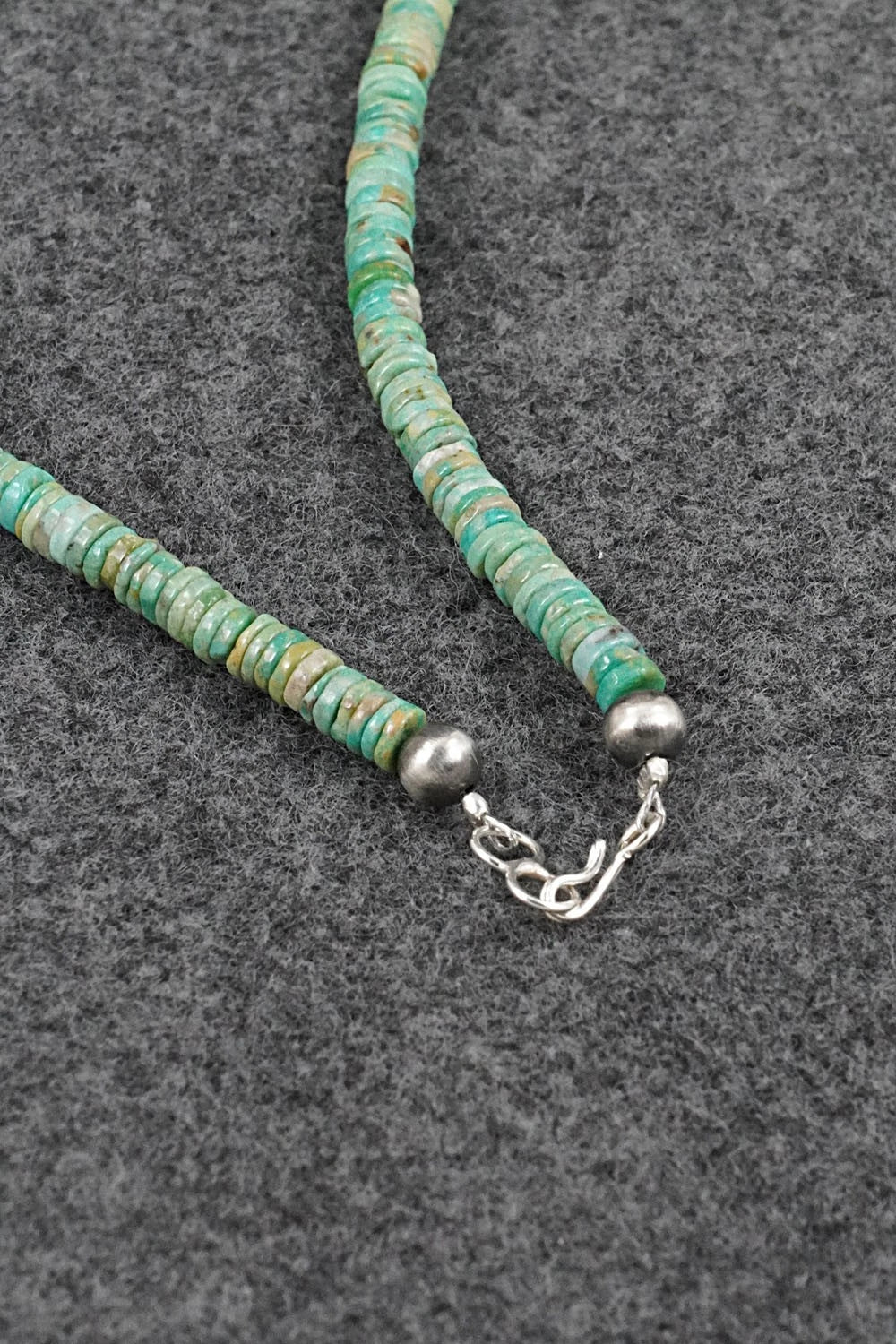 Turquoise & Sterling Silver Necklace 17" - Doreen Jake