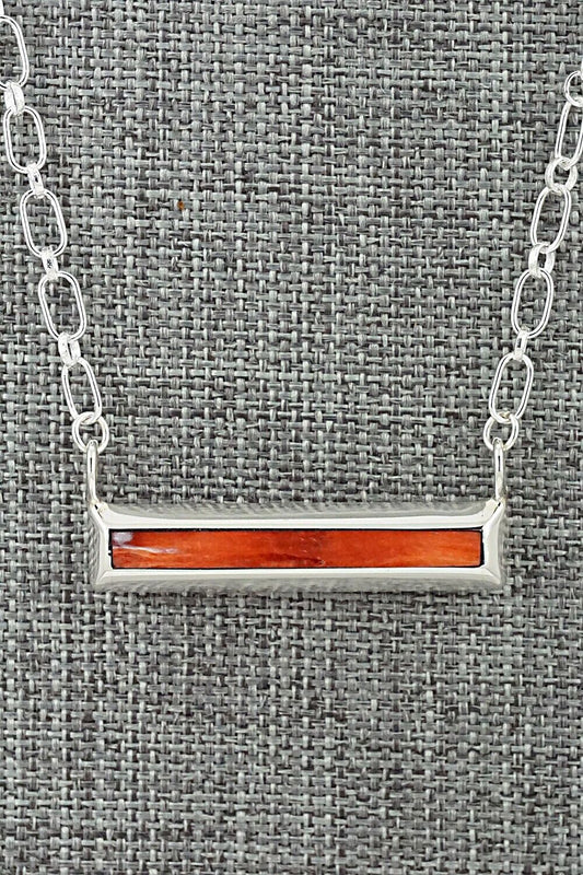 Spiny Oyster & Sterling Silver Necklace - Troy Natachu
