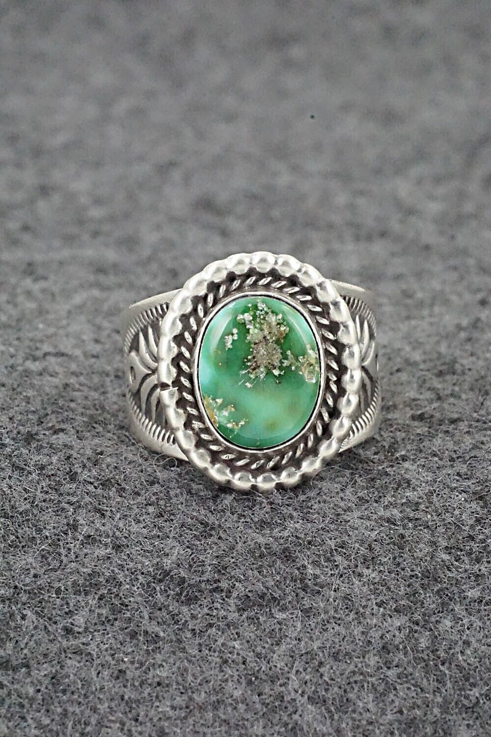 Turquoise & Sterling Silver Ring - Samuel Yellowhair - Size 8.5