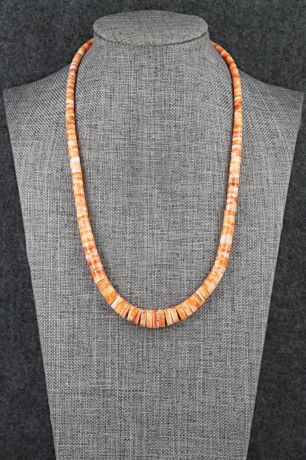 Spiny Oyster & Sterling Silver Necklace 18" - Doreen Jake