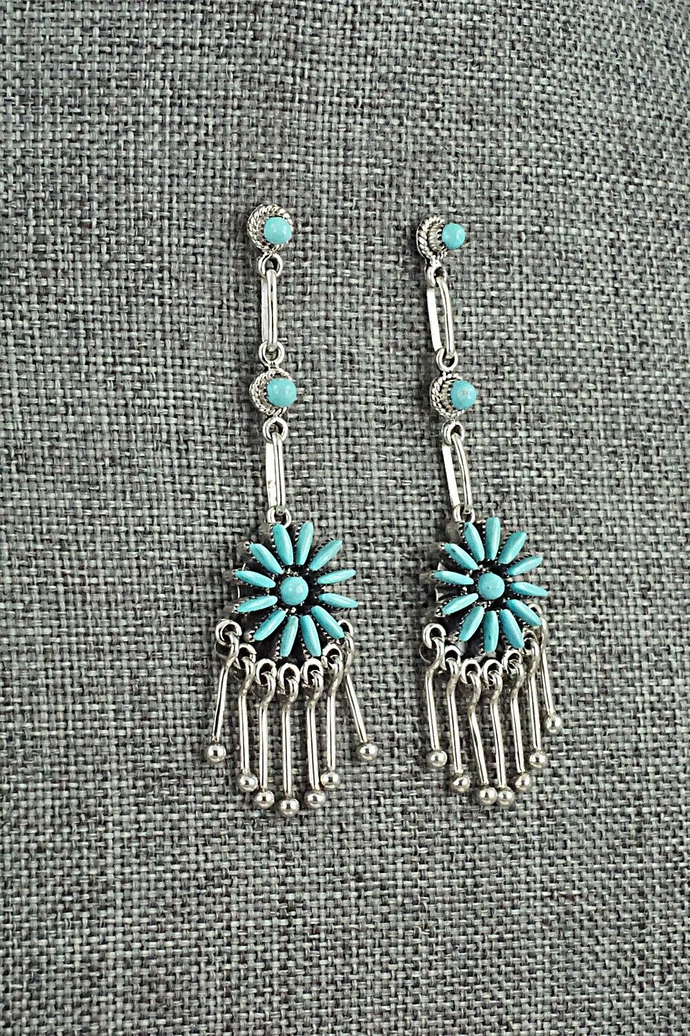 Turquoise & Sterling Silver Earrings - Mildred Ukestine