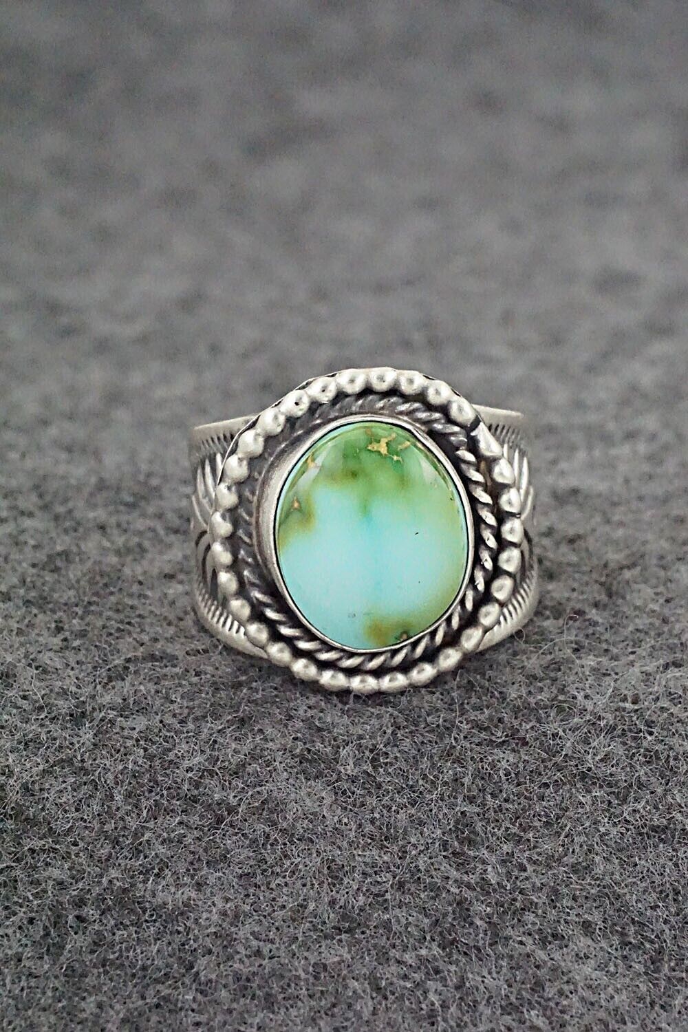 Turquoise & Sterling Silver Ring - Samuel Yellowhair - Size 7