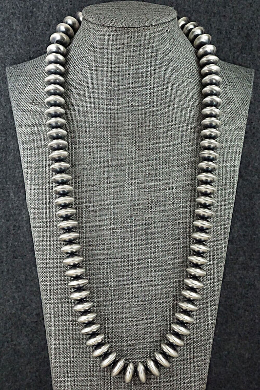 Sterling Silver Navajo Pearl Necklace 24" - Bryannen Halwood