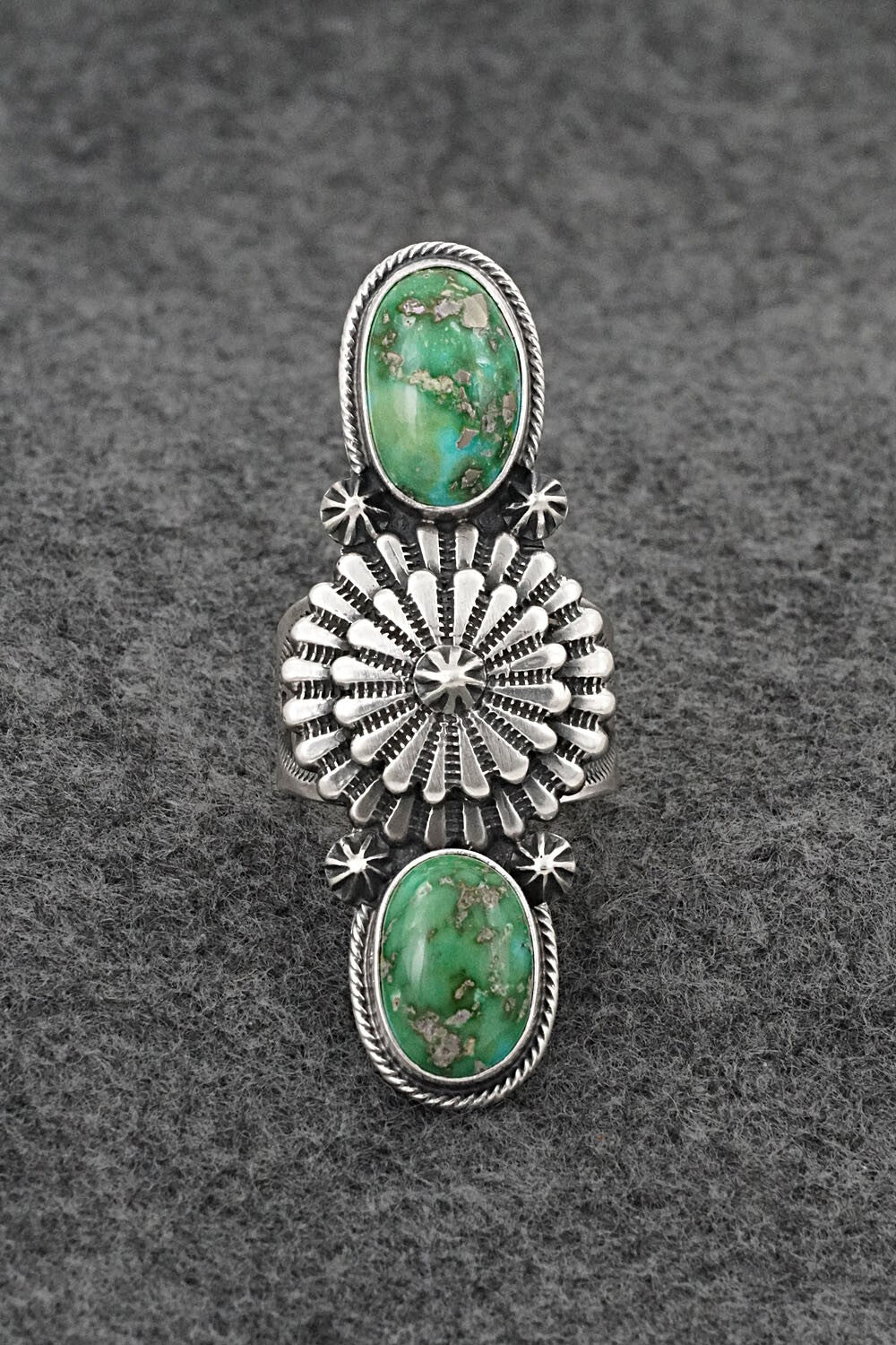 Turquoise & Sterling Silver Ring - Samuel Yellowhair - Size 9