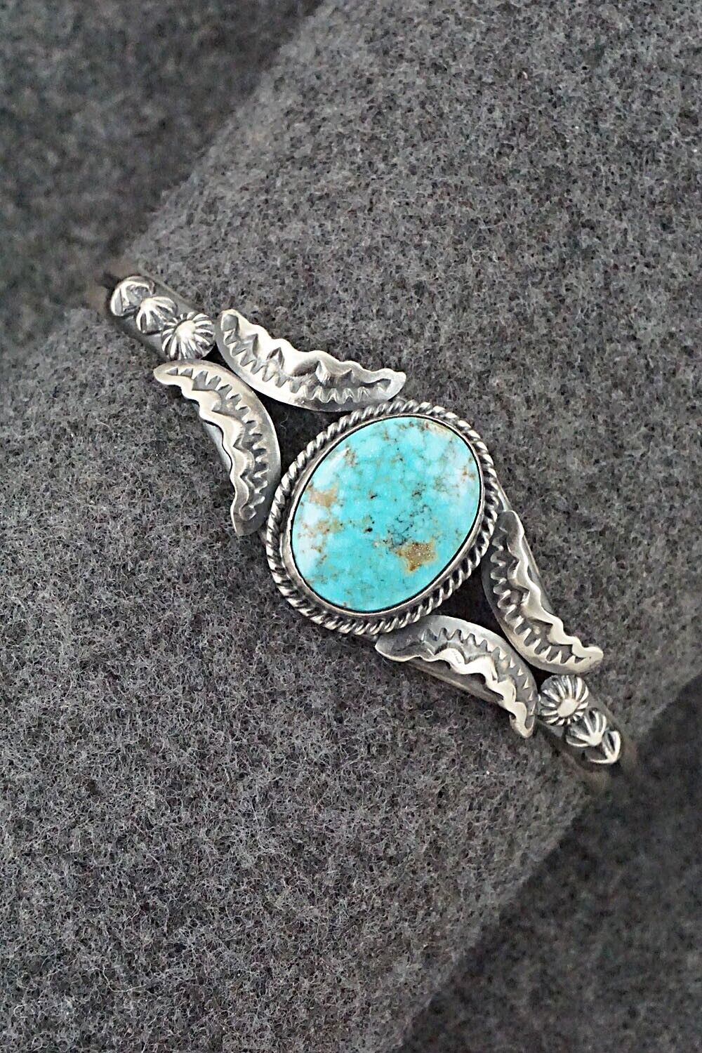 Turquoise & Sterling Silver Bracelet - Gilbert Tom