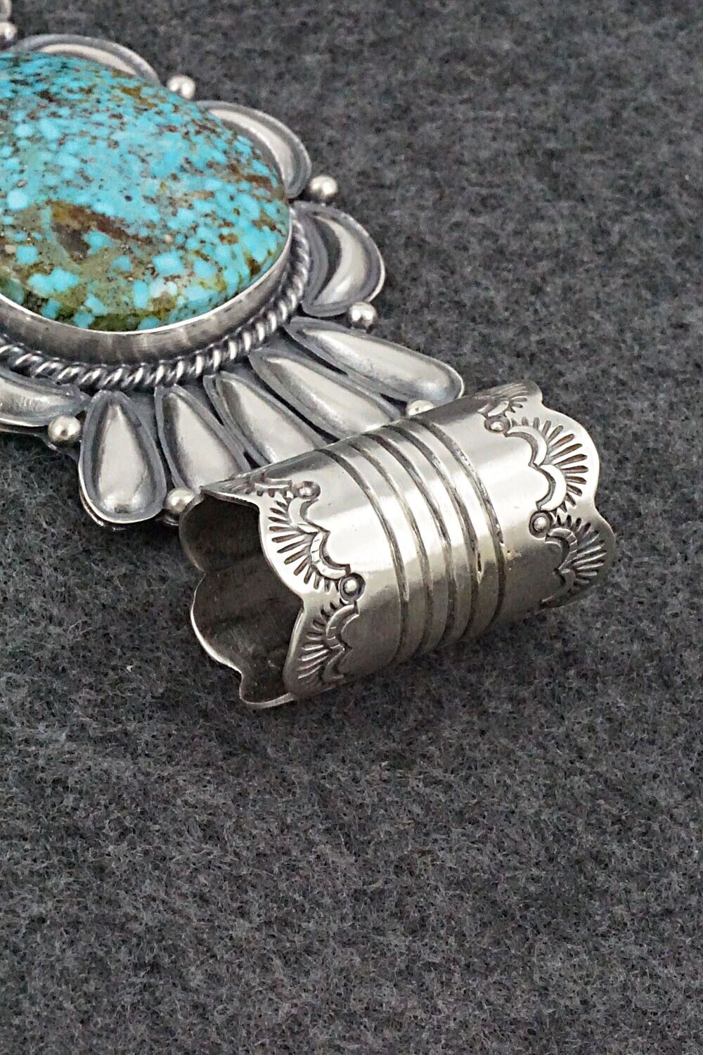 Turquoise & Sterling Silver Pendant & Earrings Set - Raymond Delgarito