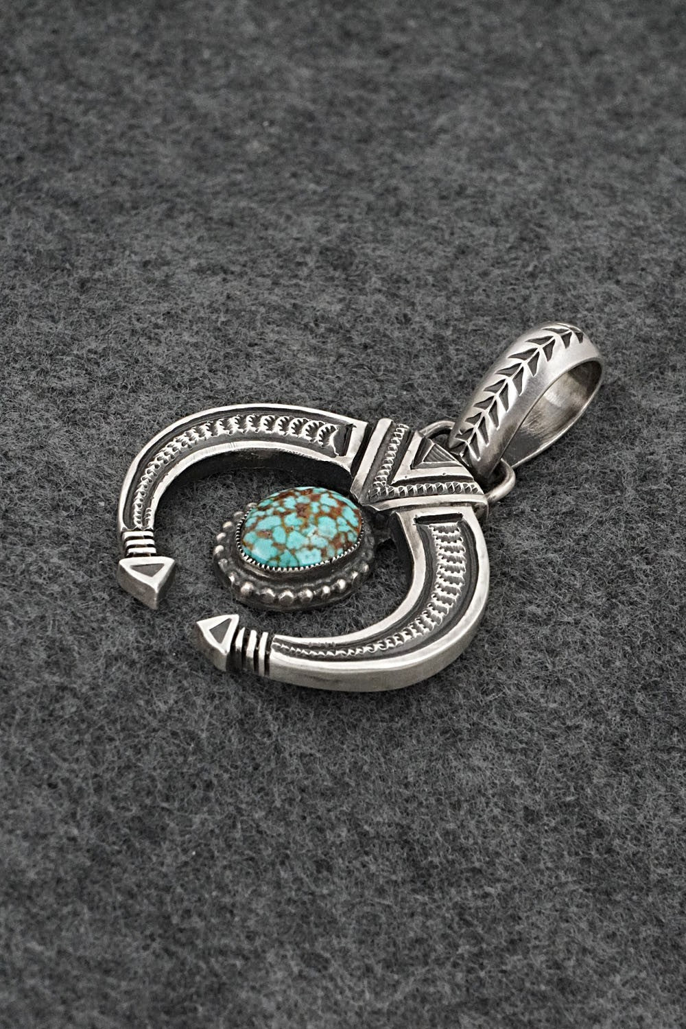 Turquoise & Sterling Silver Naja Pendant - Calvin Martinez