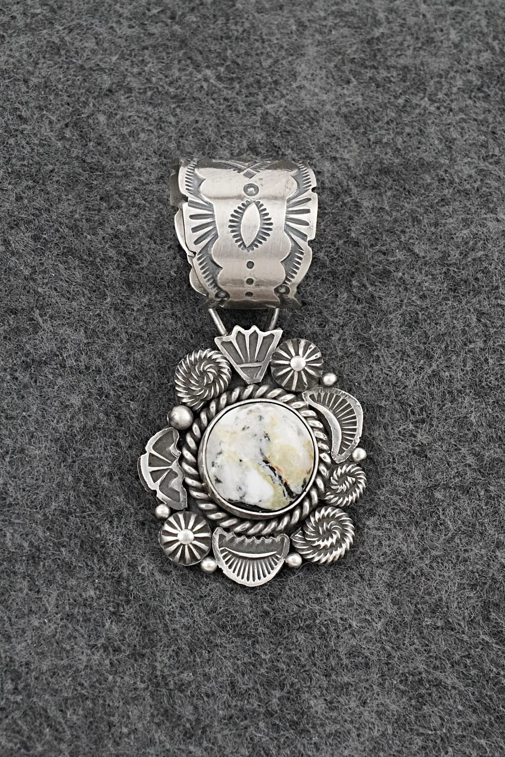 White Buffalo & Sterling Silver Pendant - Rosita Calladitto