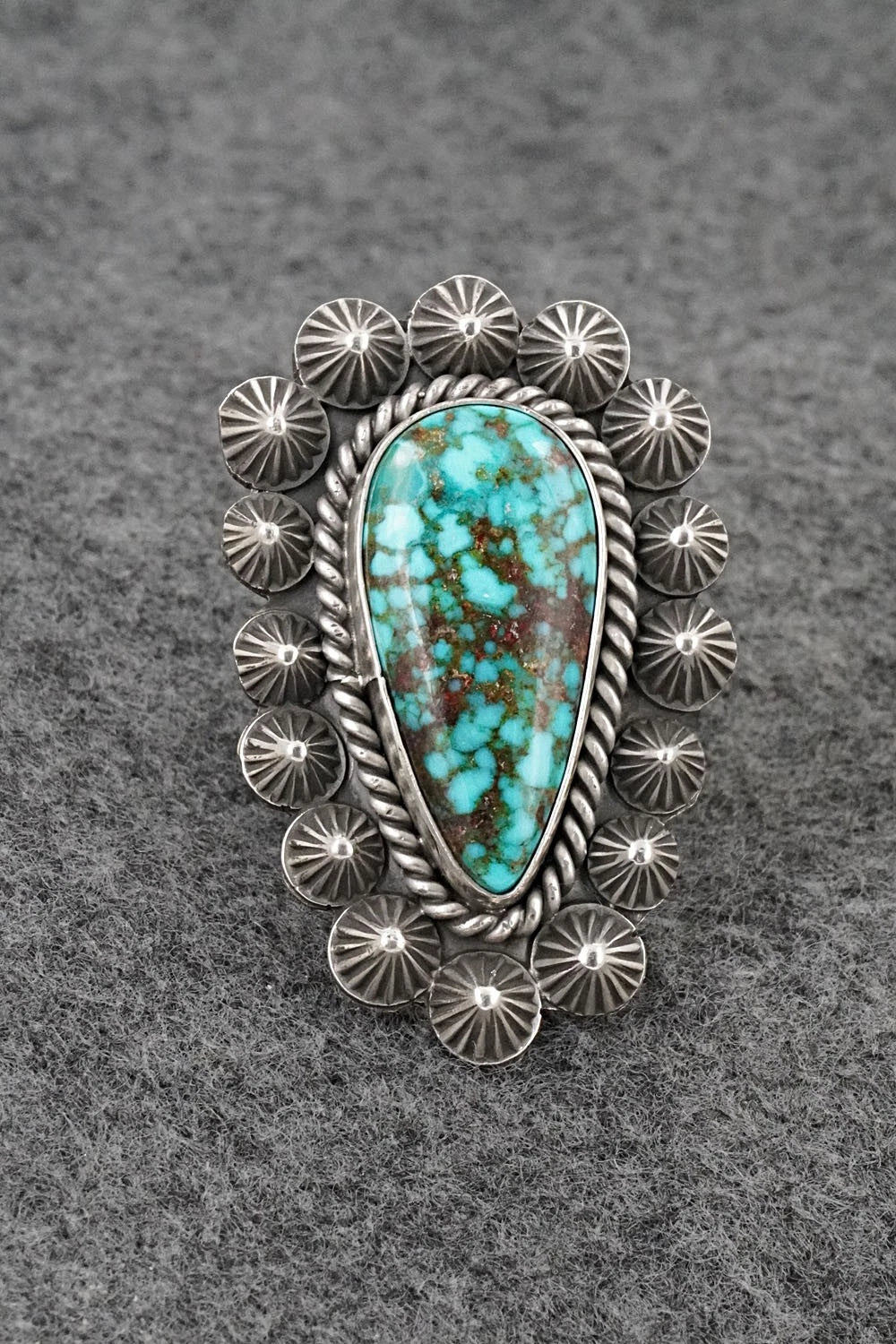 Turquoise & Sterling Silver Ring - Michael Calladitto - Size 8