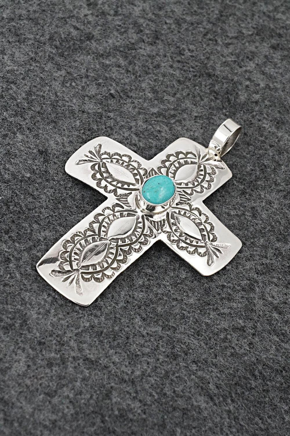Turquoise & Sterling Silver Pendant - Arnold Blackgoat