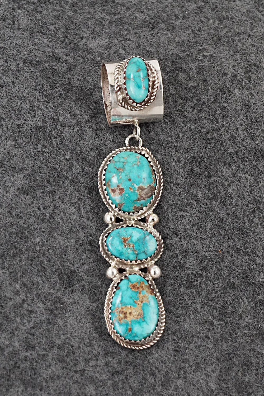Turquoise & Sterling Silver Pendant - Ernest Hawthorne