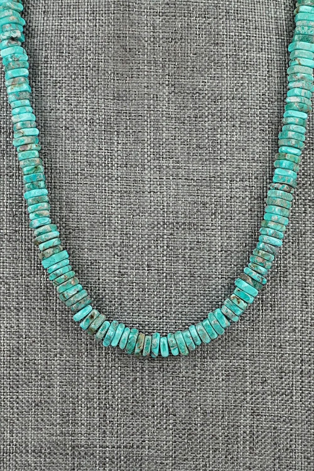 Turquoise & Sterling Silver Necklace 19" - Doreen Jake