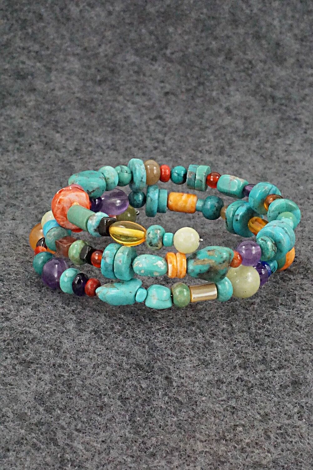 Multi-Stone Beaded Wrap Bracelet - Helen Tsosie
