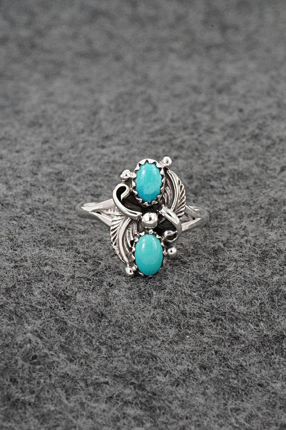 Turquoise and Sterling Silver Ring - Judy Largo - Size 7