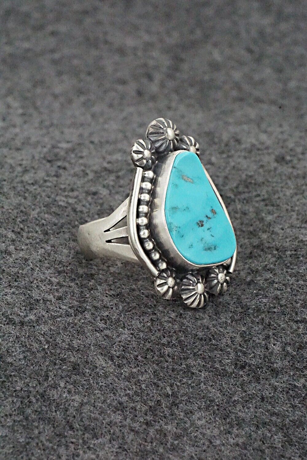 Turquoise & Sterling Silver Ring - Darrin Livingston - Size 7.25