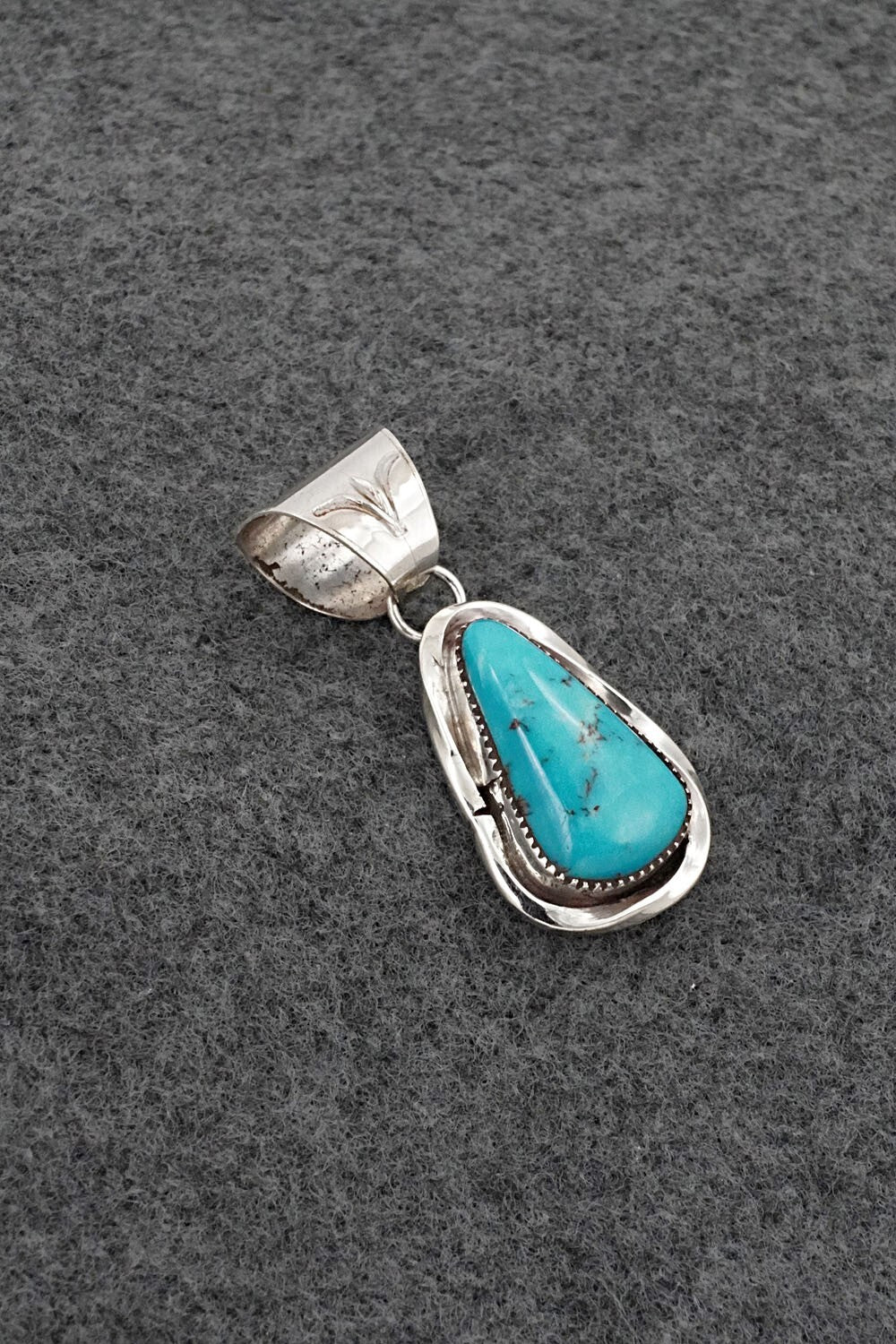 Turquoise & Sterling Silver Pendant - Ernest Hawthorne