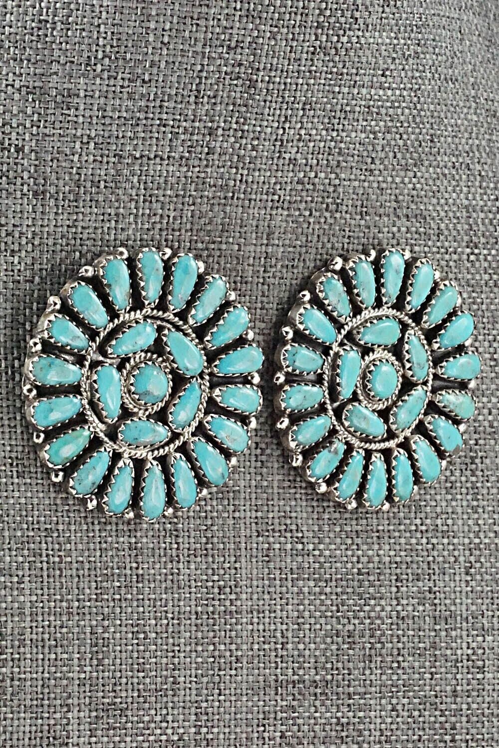Turquoise and Sterling Silver Earrings - Zeita Begay