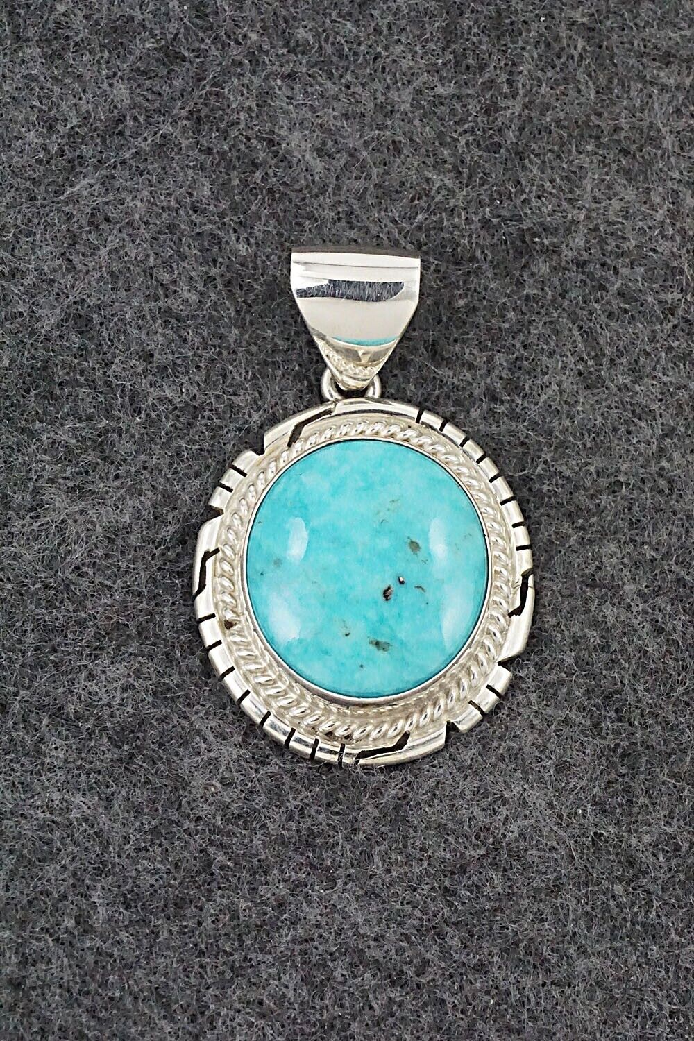 Turquoise & Sterling Silver Pendant - Peggy Skeets
