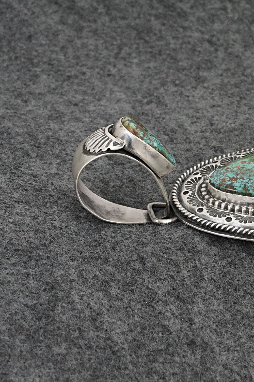 Turquoise & Sterling Silver Pendant - Mark Yazzie