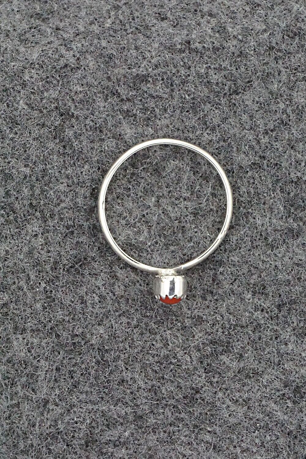 Coral & Sterling Silver Ring - Hiram Largo - Size 9.25