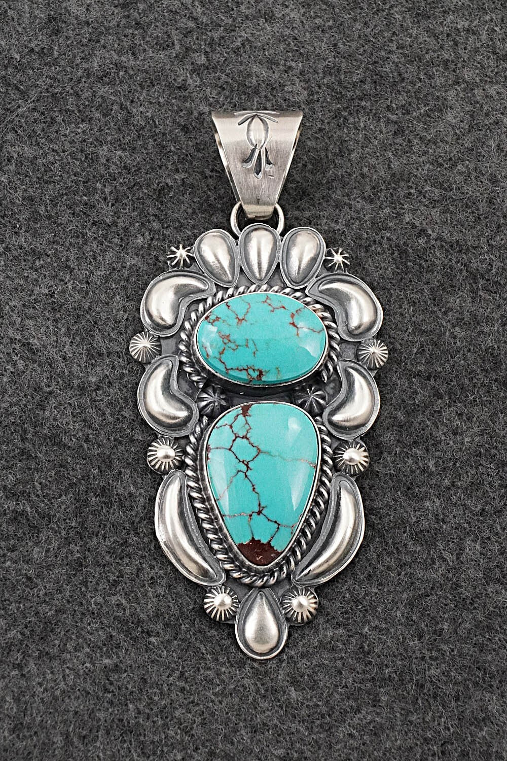 Turquoise & Sterling Silver Pendant - Raymond Delgarito