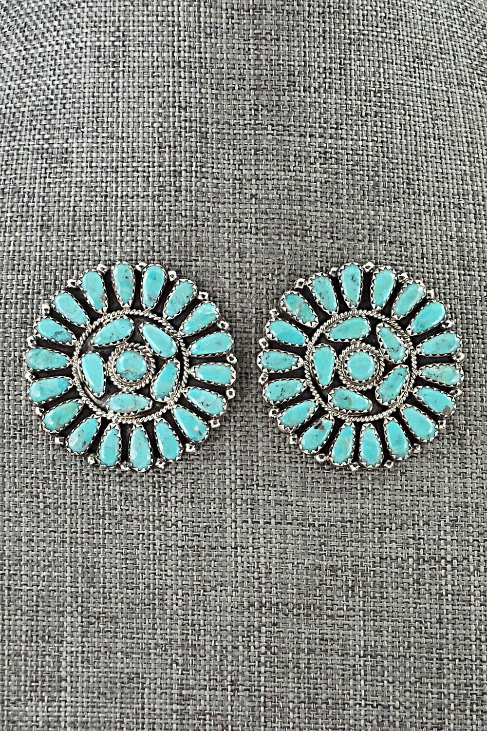 Turquoise and Sterling Silver Earrings - Zeita Begay