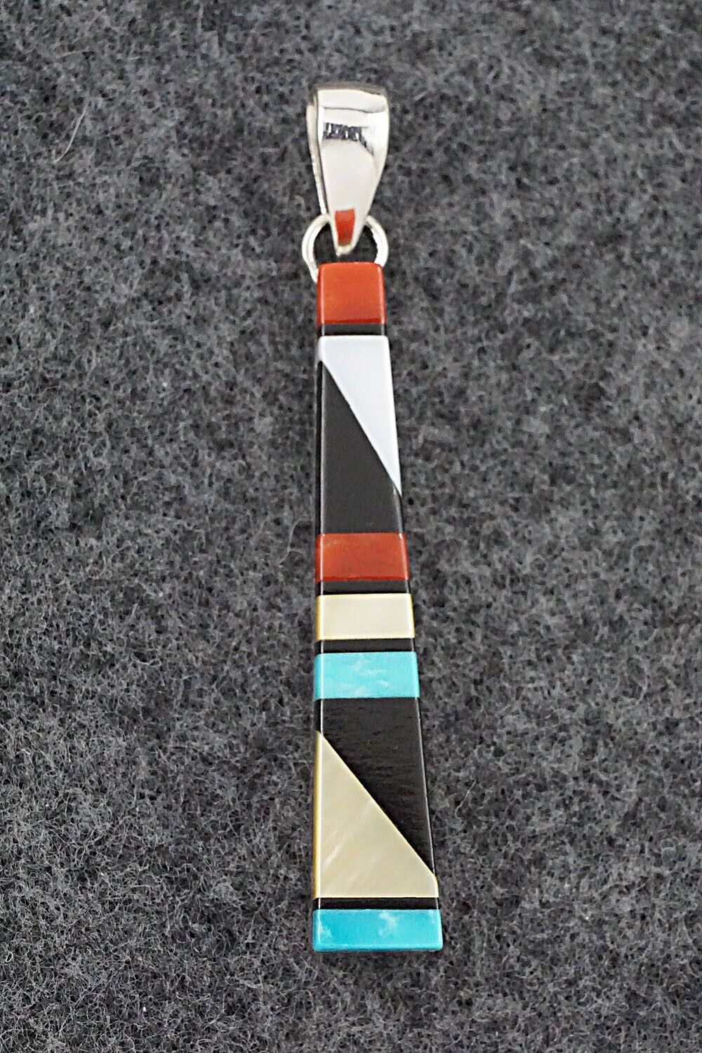 Multi Stone & Sterling Silver Pendant - Madarrel Kallestewa