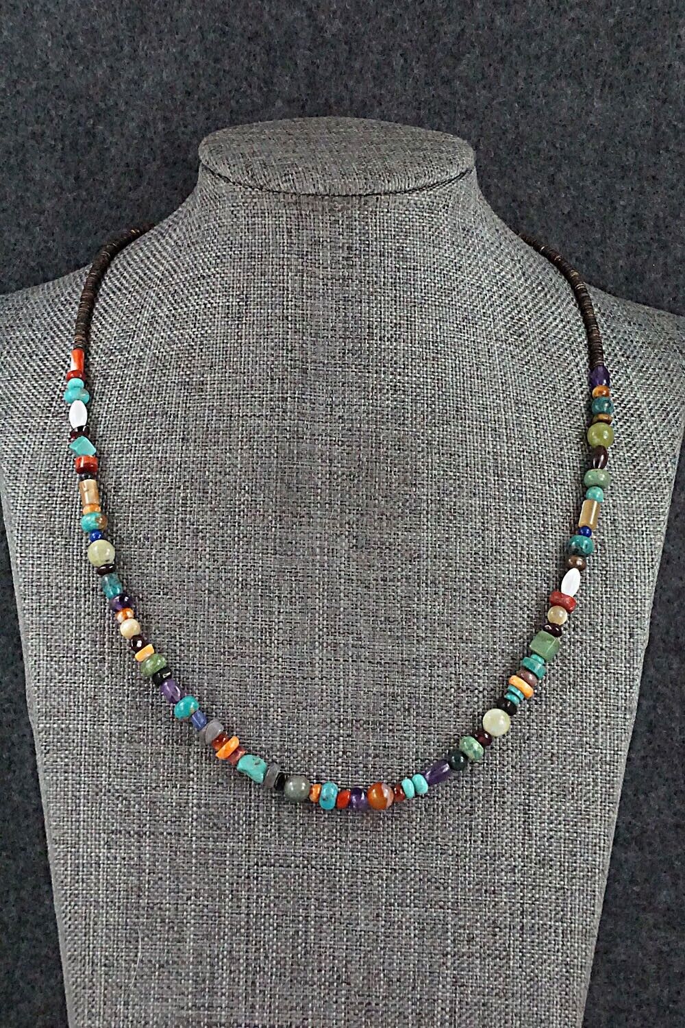 Multi-Stone and Sterling Silver Necklace - Helen Tsosie