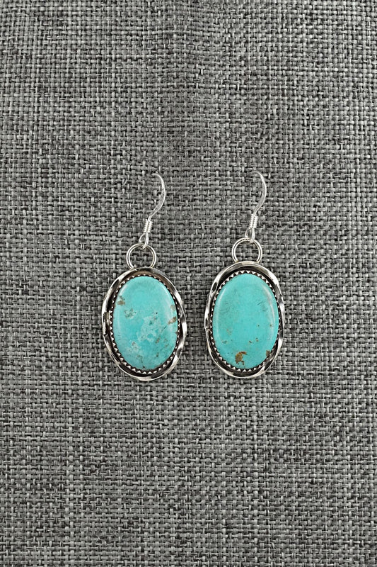 Turquoise & Sterling Silver Earrings - Ernest Hawthorne