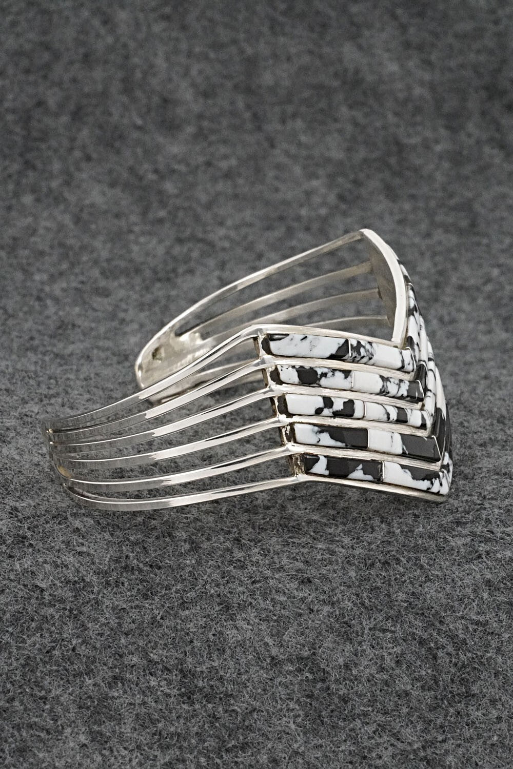 White Buffalo & Sterling Silver Inlay Bracelet - Jamie Johnson