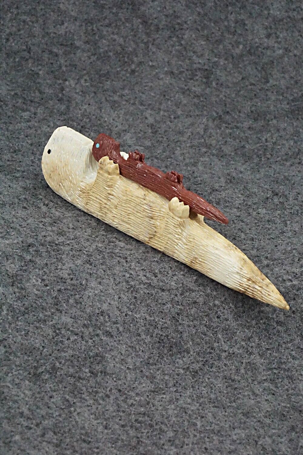 Otter and Cub Zuni Fetish Carving - Jesus Espino