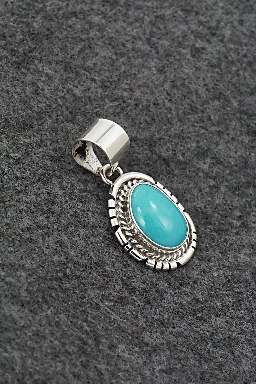 Turquoise & Sterling Silver Pendant - Johnny Frank