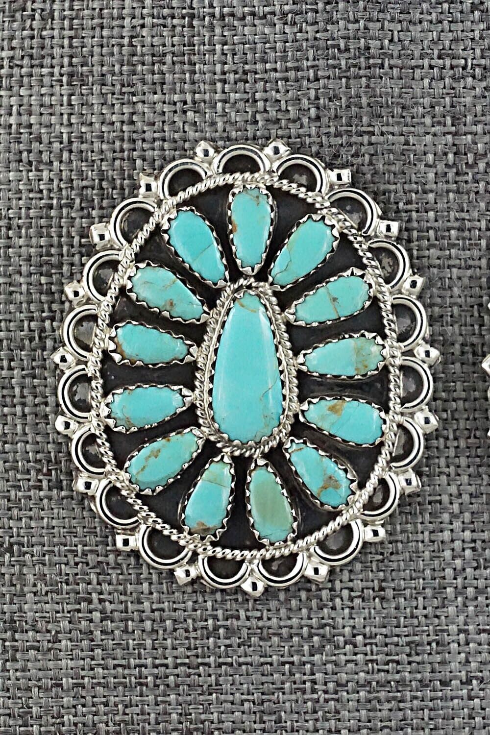 Turquoise and Sterling Silver Earrings - Zeita Begay