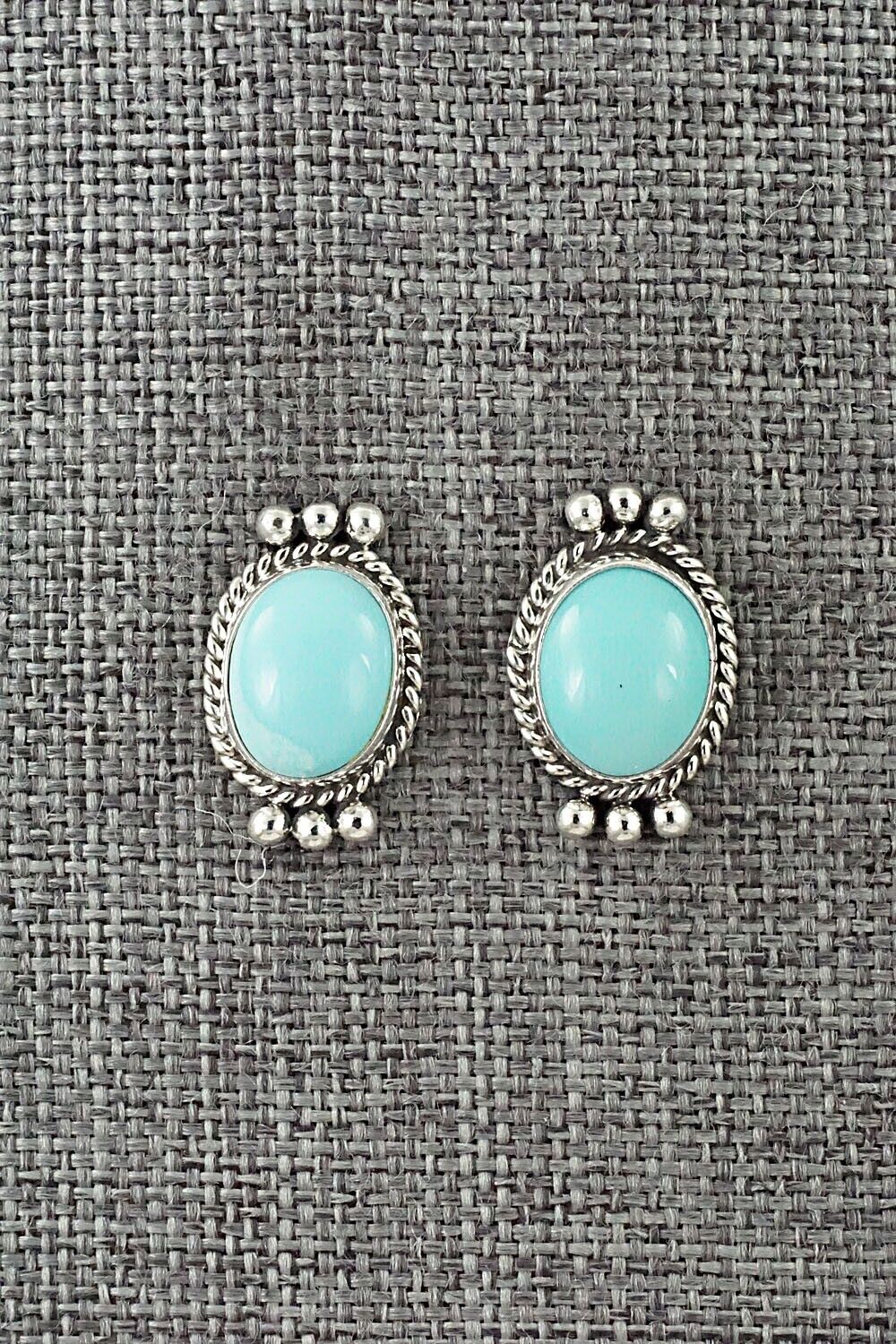 Turquoise & Sterling Silver Earrings - Rena Begay