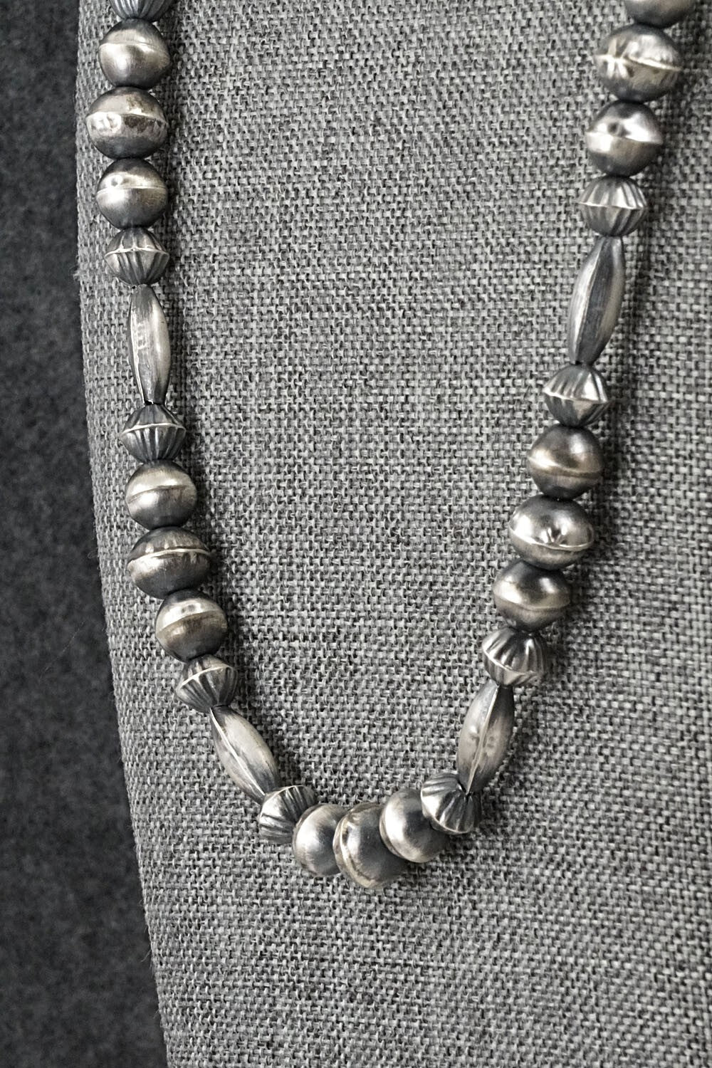 Sterling Silver Navajo Pearl Necklace 26" - Vintage