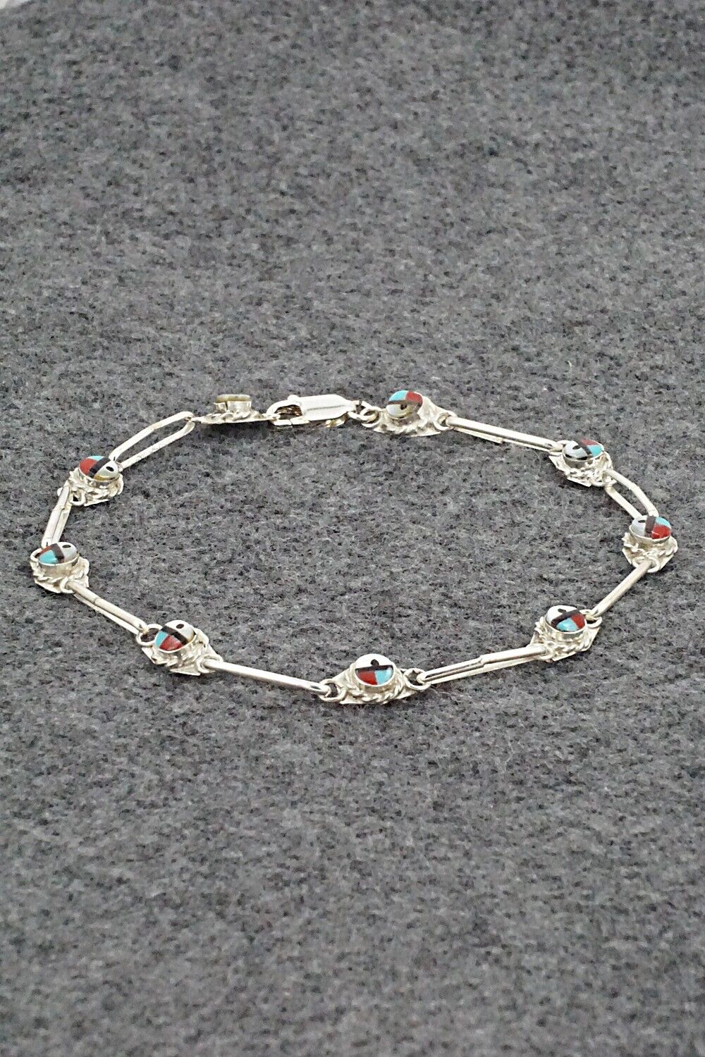 Multi-Stone & Sterling Silver Link Bracelet - Devoria Bowakaty