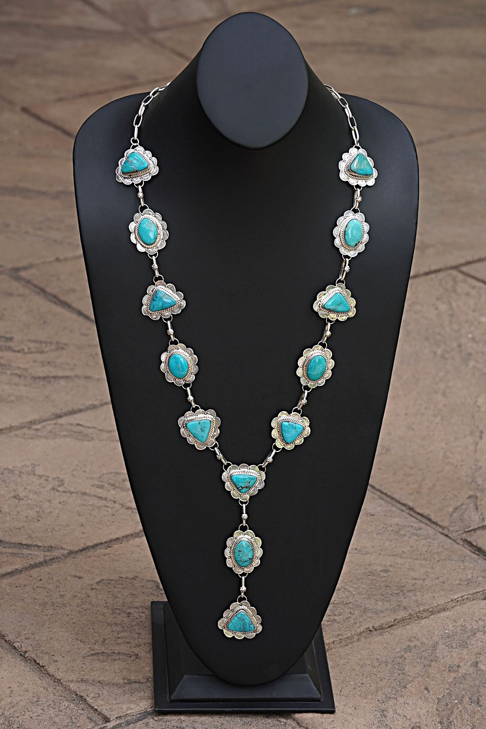 Turquoise & Sterling Silver Necklace - Vernon Johnson