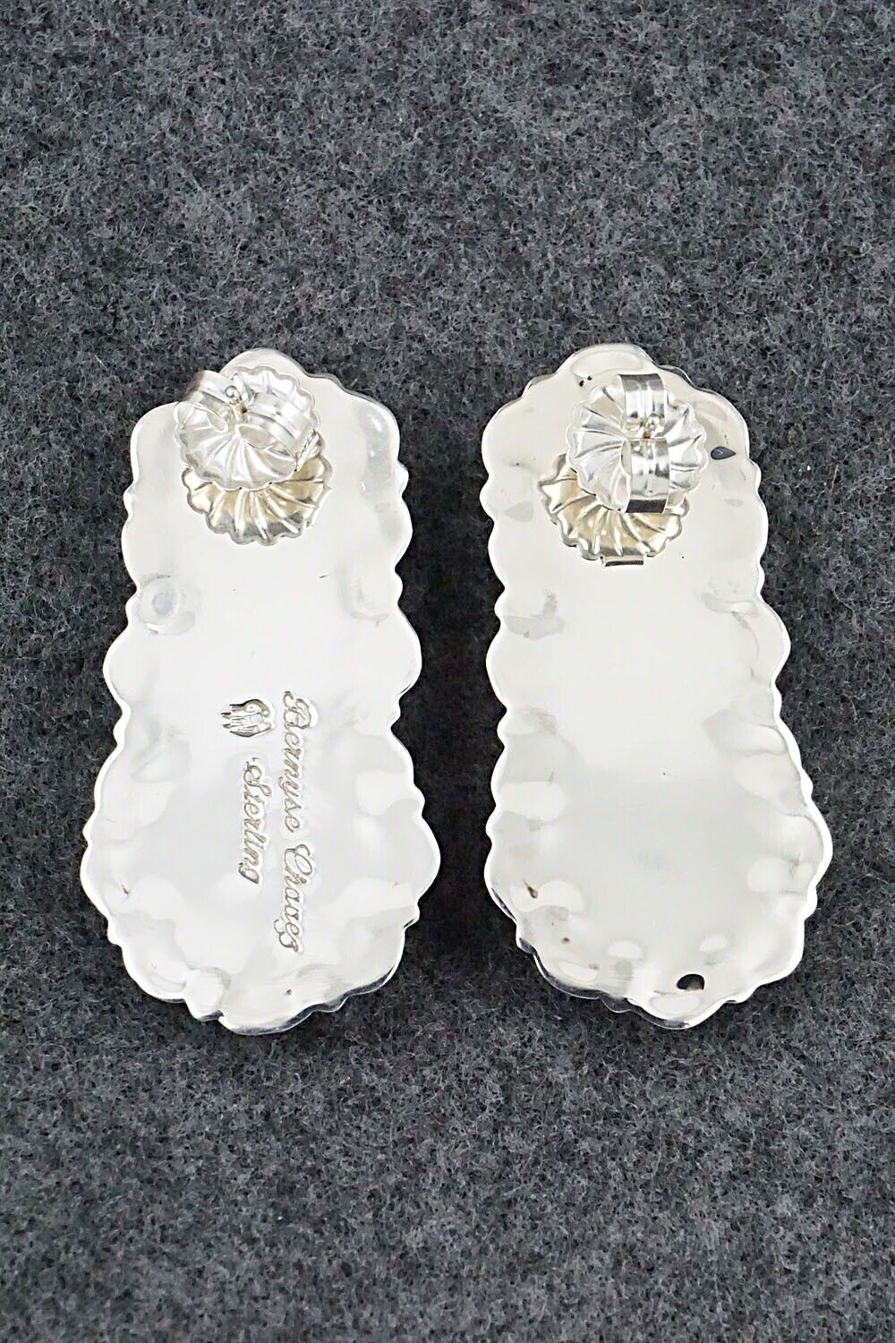 Turquoise, Coral & Sterling Silver Earrings - Bernyse Chavez