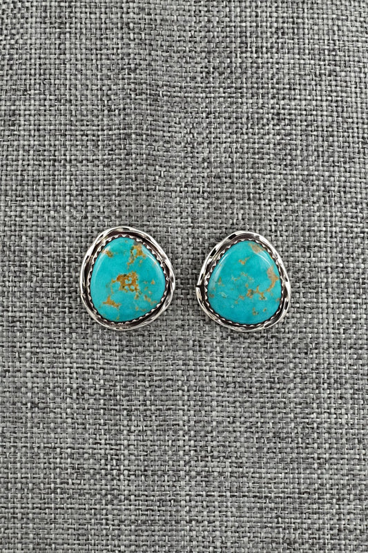Turquoise & Sterling Silver Earrings - Ernest Hawthorne